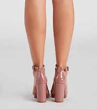 New Town Patent Block Heels