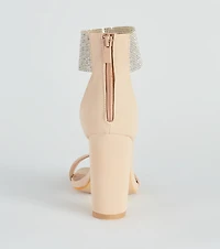 Dazzle Queen Rhinestone Block Heels