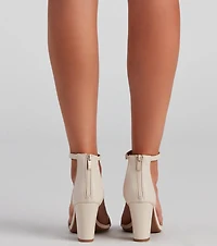 So Basic Faux Leather Block Heels