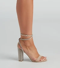 Caught The Spotlight Rhinestone Heels
