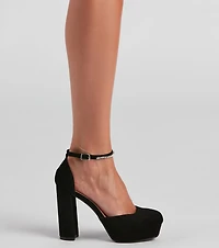 Modern Rhinestone Strap Pumps