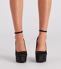 Strides Of Sass Satin Platform Pumps