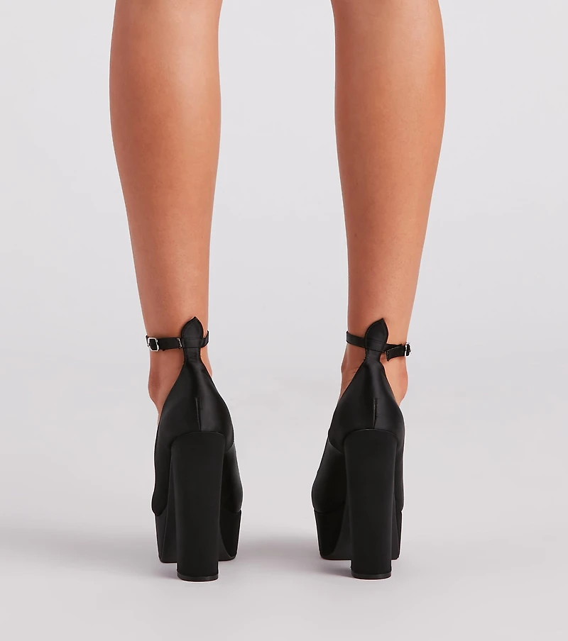 Strides Of Sass Satin Platform Pumps