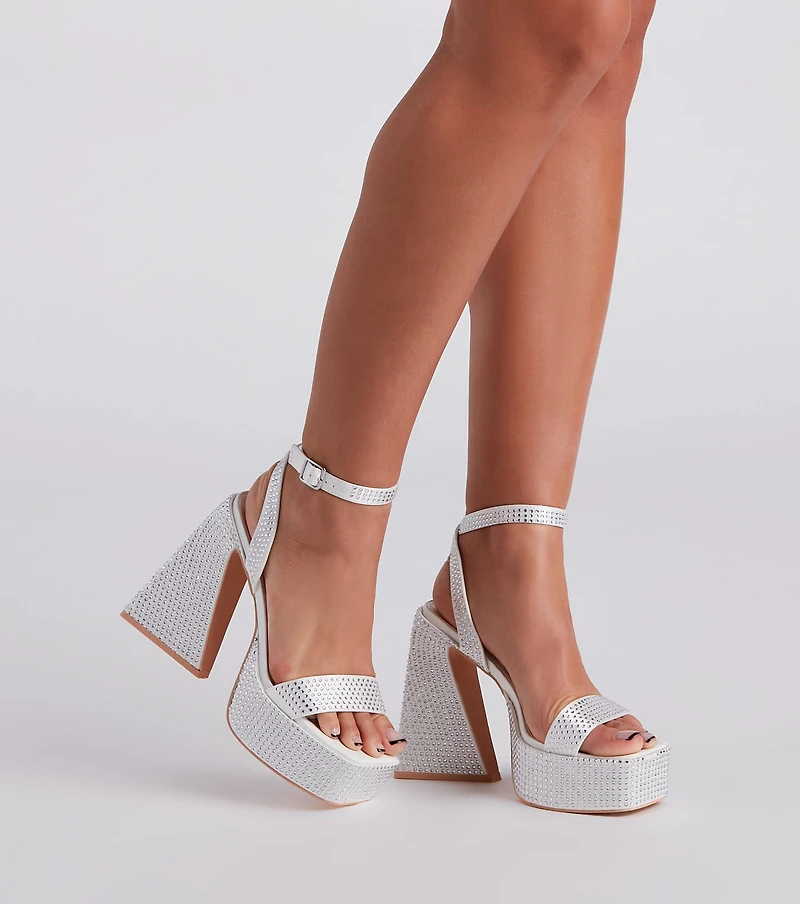 Glam Icon Rhinestone Platform Heels