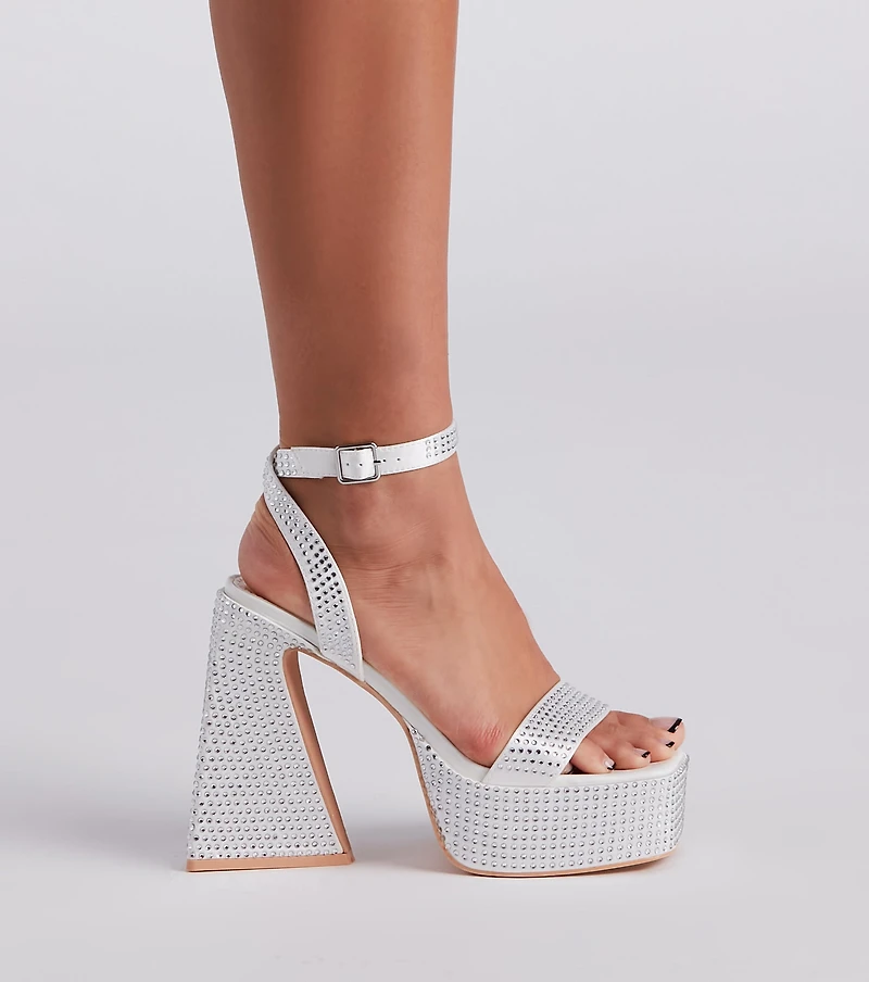 Glam Icon Rhinestone Platform Heels