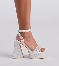 Glam Icon Rhinestone Platform Heels
