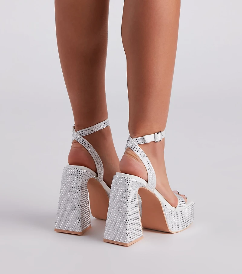 Glam Icon Rhinestone Platform Heels