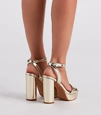 Diva-Worthy Metallic Platform Heels