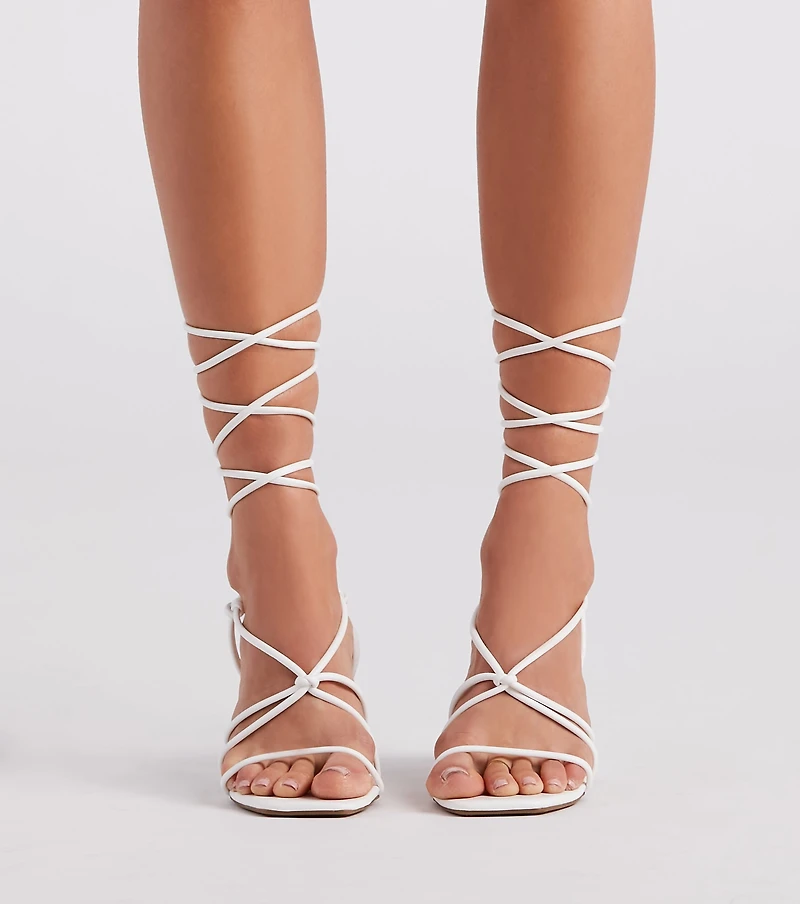 Best Style Forward Lace-Up Block Heels