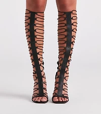 Gladiator Girlie Thigh-High Stiletto Heels