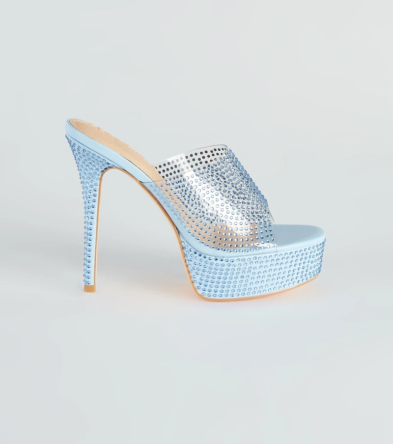 She's So Sassy Rhinestone Platform Stiletto Mules