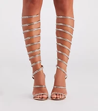 Higher Glam Rhinestone Spiral Stiletto Heels