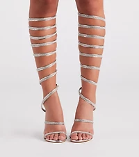 Higher Glam Rhinestone Spiral Stiletto Heels