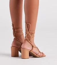 Best Style Forward Lace-Up Block Heels