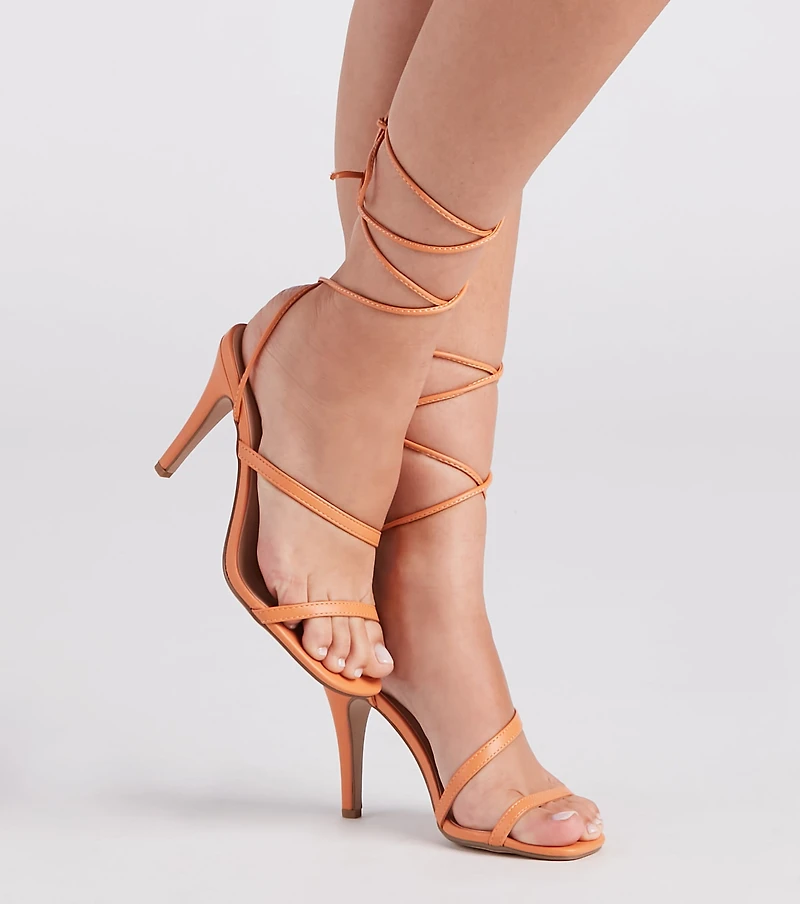 So Sleek Lace-Up Heels