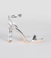 All About The Bling Gemstone Metallic Heels