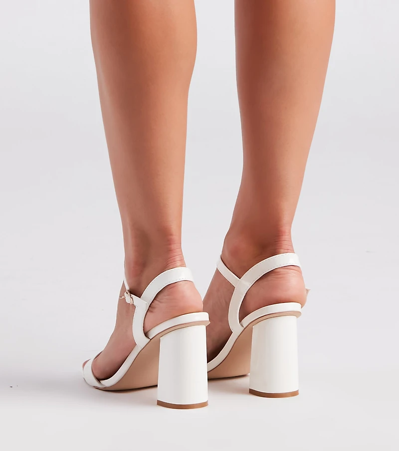 Step Out Sleek Style Patent Faux Leather Heels