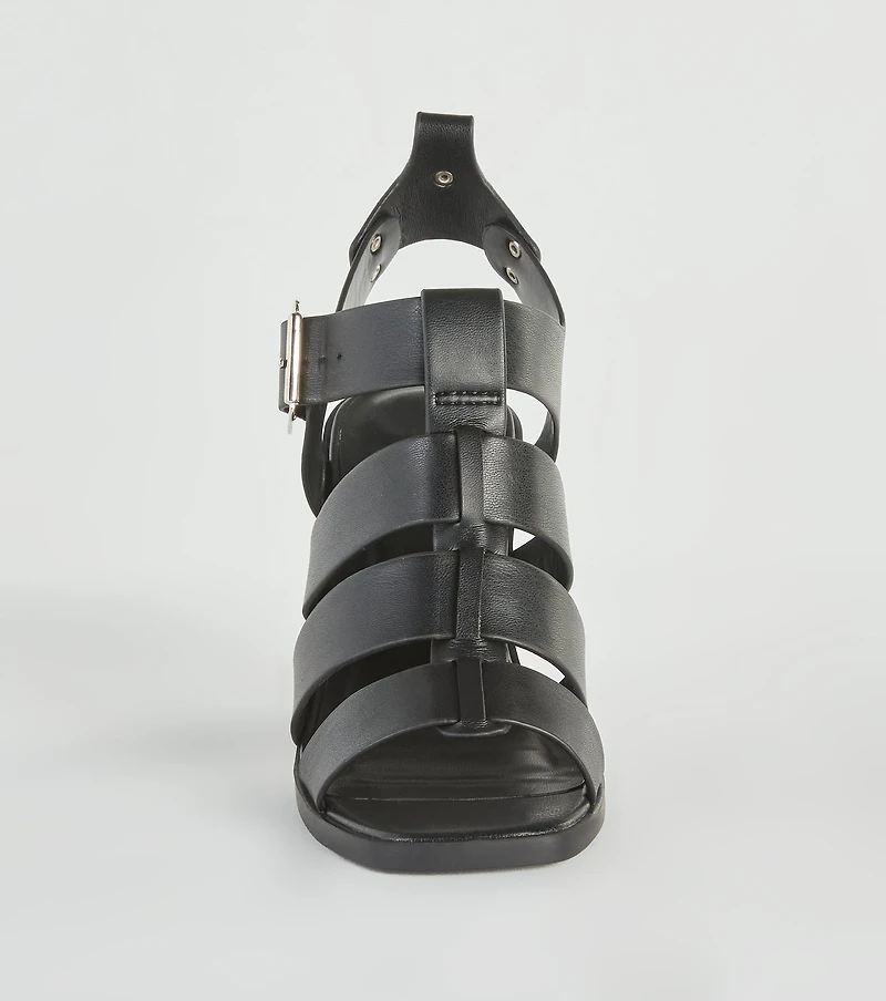 Count On Cute Caged Block Heels