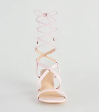 Catch Me If You Can Lace-Up Block Heels