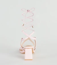 Catch Me If You Can Lace-Up Block Heels