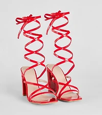 Always Bold Patent Lace-Up Block Heels