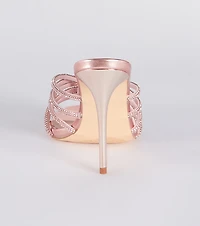 Show Up And Sparkle Rhinestone Metallic Mules