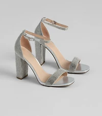 Shine Always Rhinestone Block Heels