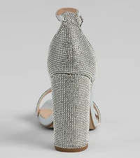 Shine Always Rhinestone Block Heels