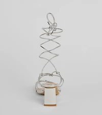 Come Around Metallic Lace-Up Block Heels