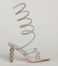 Take Notice Rhinestone Spiral Heels