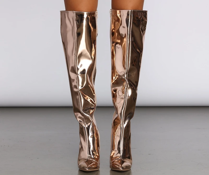 Metallic Marvel Stiletto Boots