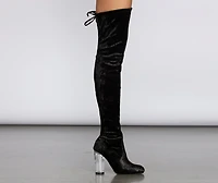 Velvet Thigh High Boots