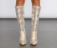 Snake Attraction Knee-High Boots