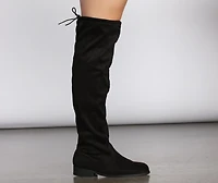 Not So Basic Flat Wide-Calf Suede Boots