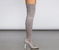 Clearly Into You Thigh High Boots