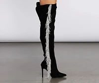 Living The Limelight Fringe Thigh High Boots