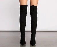50 and Thigh High Faux Suede Knit Boots
