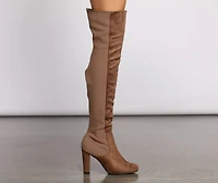 50 and Thigh High Faux Suede Knit Boots