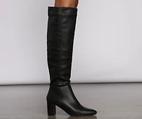 Lead The Way Faux Leather Over Knee Boots
