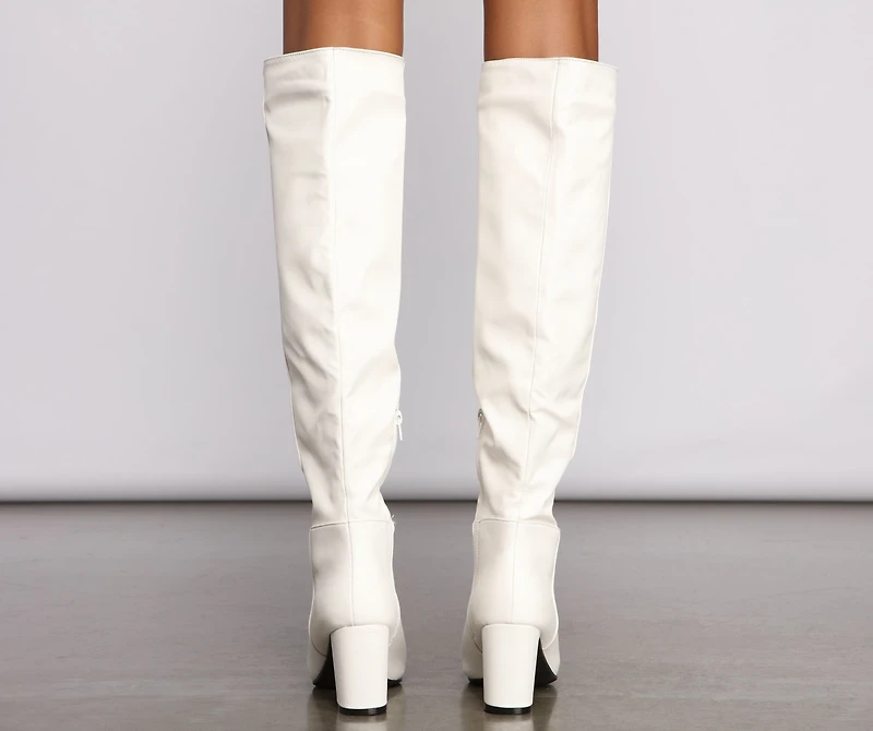 Lead The Way Faux Leather Over Knee Boots
