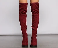 Faux Suede Over The Knee Lug Sole Boots