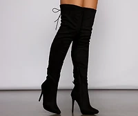 Lace Back Stiletto Boots