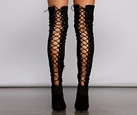 Lace Back Stiletto Boots
