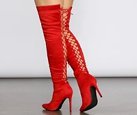 Lace Up Glamour Stiletto Boots