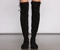 Faux Microsuede Lace-Up Boots