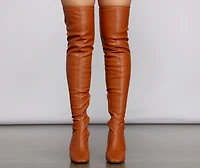 Level Up Thigh High Faux Leather Boots