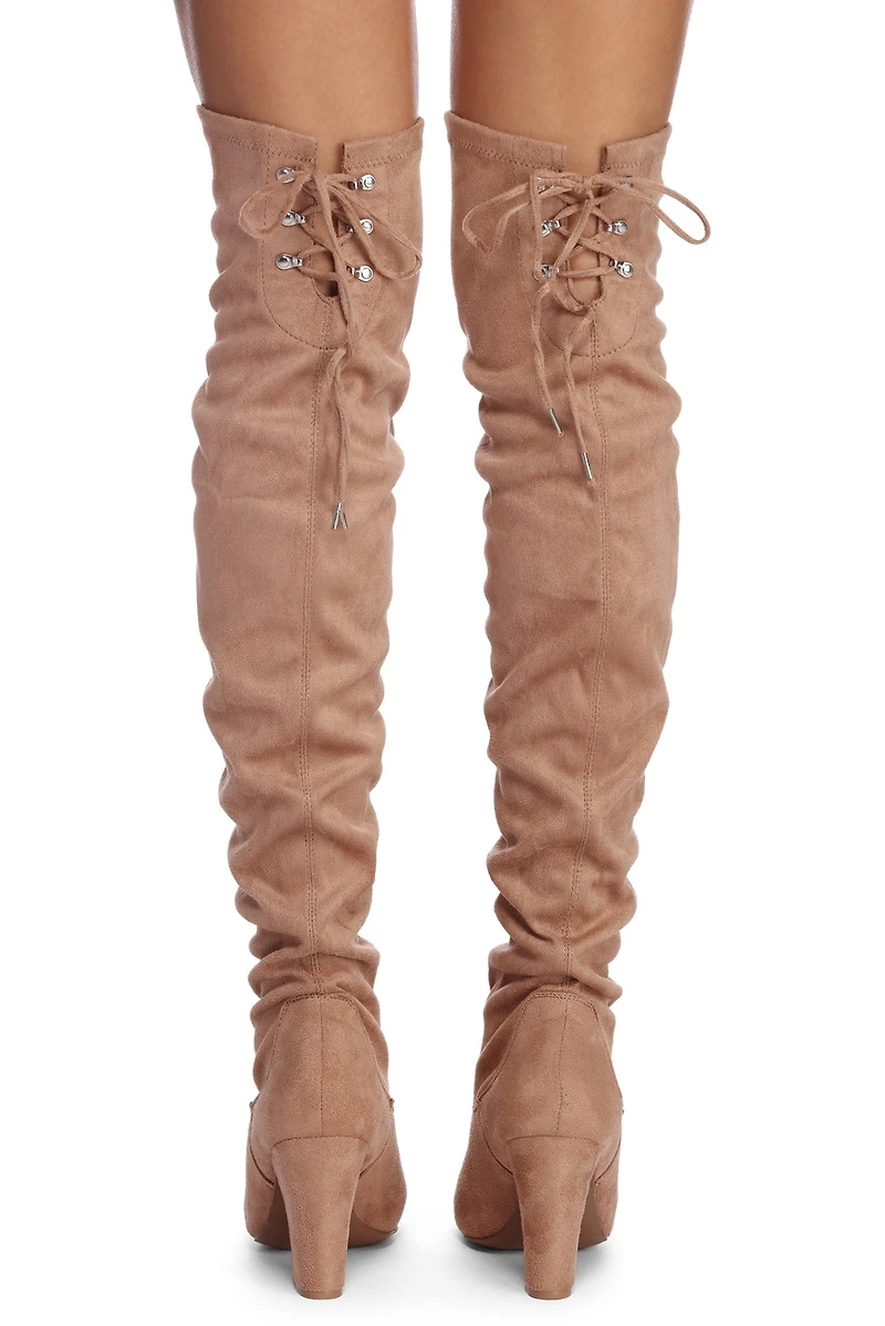 Stepping Faux Suede Boots