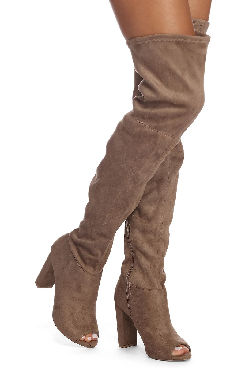 Stepping Faux Suede Boots