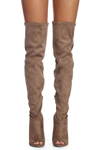 Stepping Faux Suede Boots