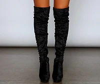 Luxe Lady Velvet Over-The-Knee Boots